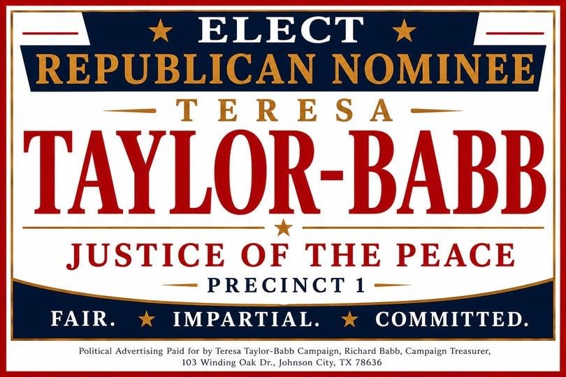 Elect Teresa Taylor-Babb – Republican Nominee, Justice of the Peace, Precinct 1